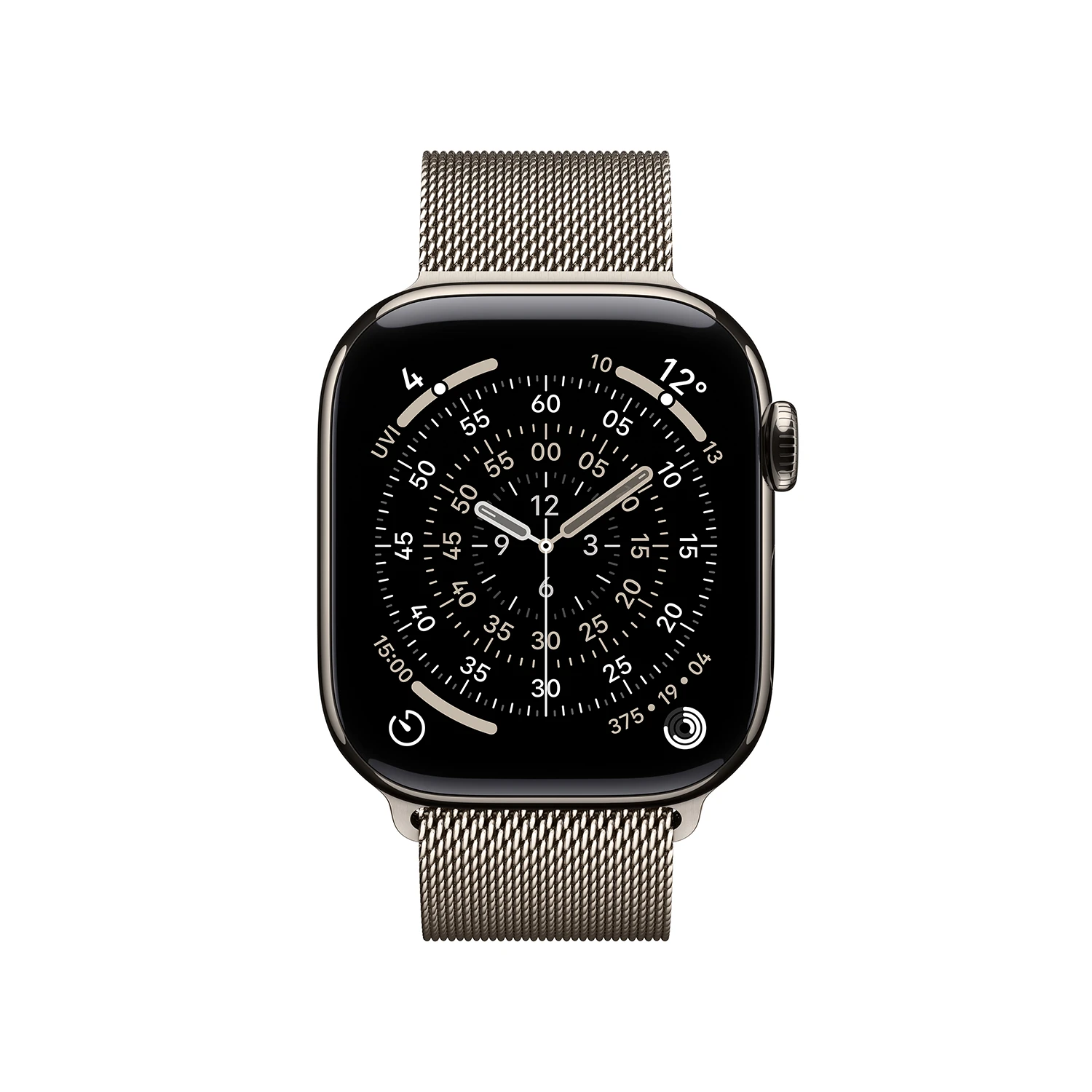 Produktbild Apple Watch Series 11 Natur Titanium Case/Natur Milanese Loop frontal