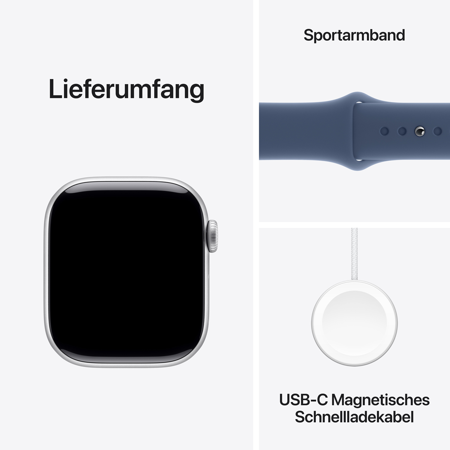 Produktbild: Apple watch series 10 42mm lte silber aluminum sport band denim bild position 9