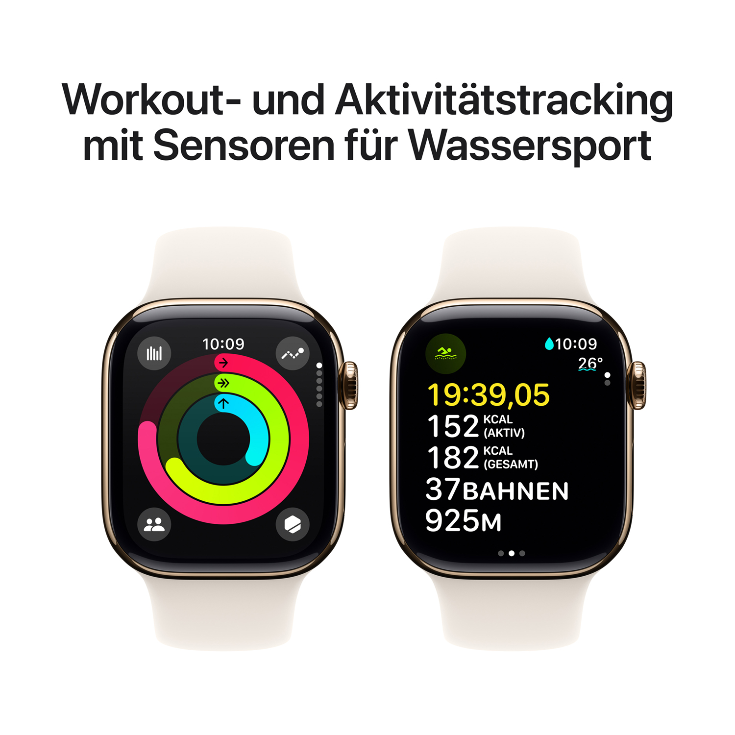Produktbild: Apple watch series 10 42mm lte gold titanium sport band polarstern bild position 4