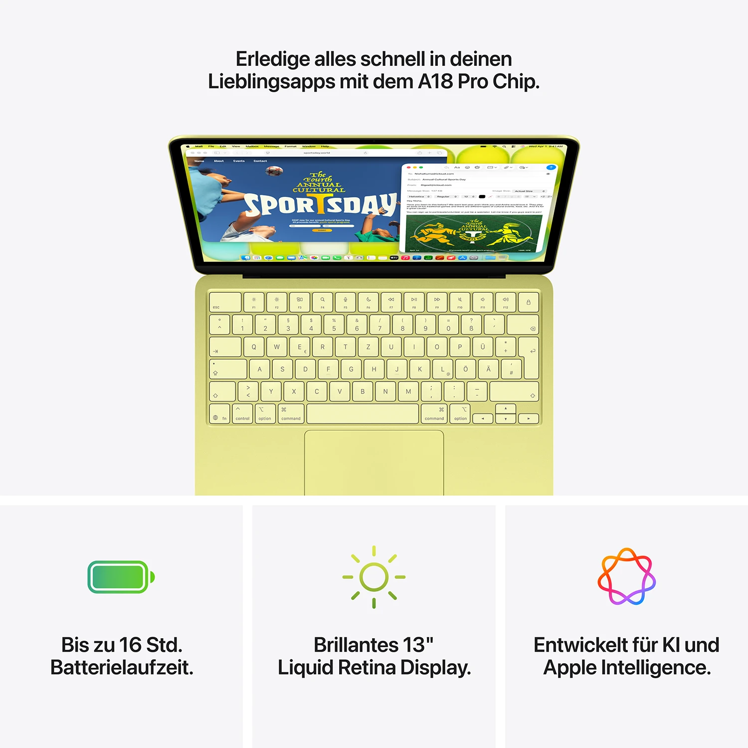 Macbook Neo 13'' A18 6-Core CPU  5-Core GPU - 8 GB - 256 GB SSD - Silber - 2026 - Kein Netzteil 