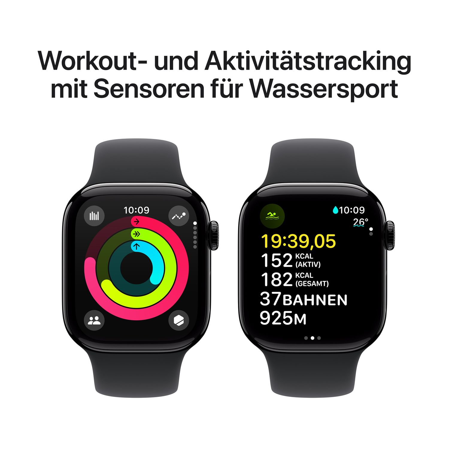Produktbild: Apple watch series 10 42mm gps jet schwarz aluminum sport band schwarz bild position 4 1920x1920