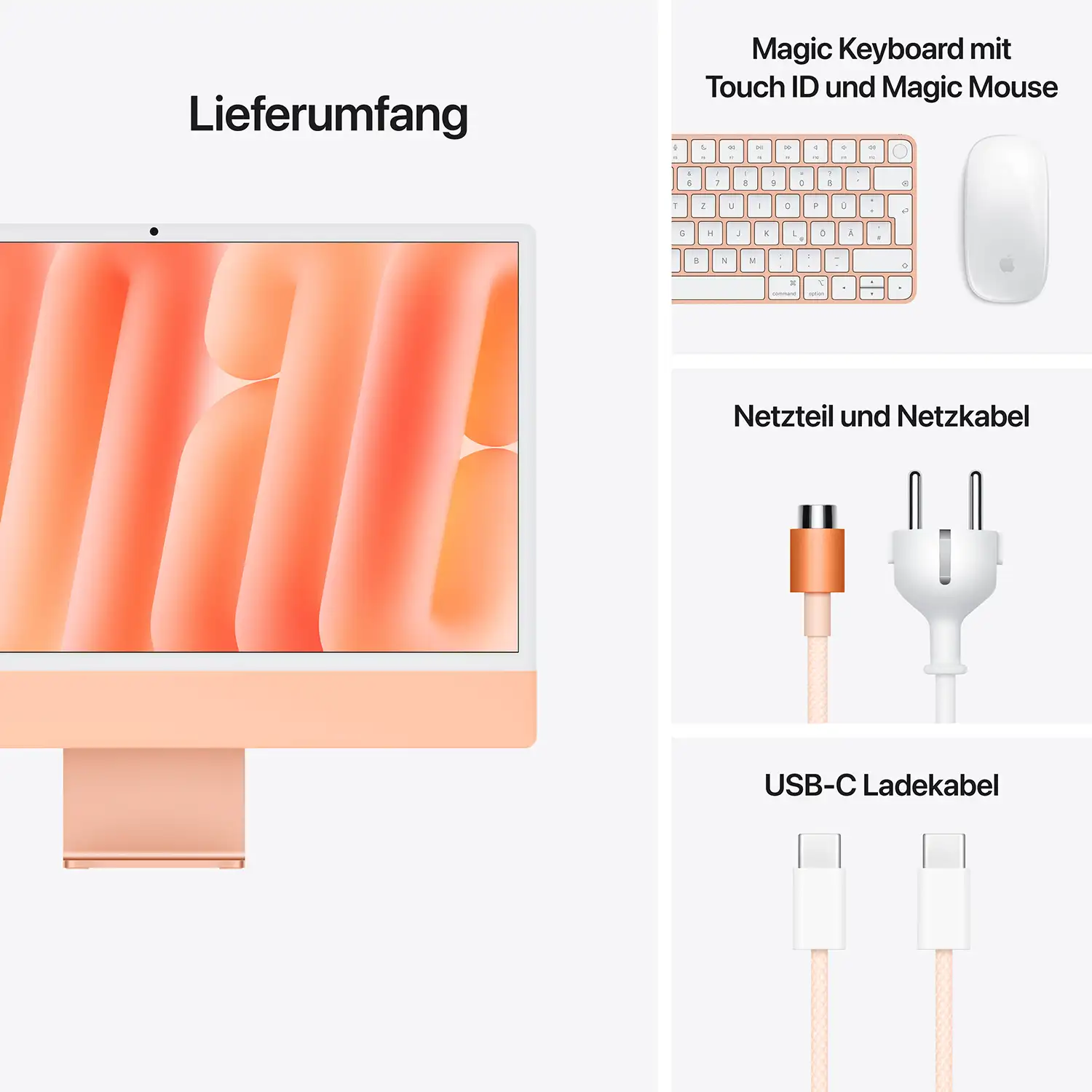 Produktbild: Imac m4 pro chip 4 port 24 in orange bild position 9