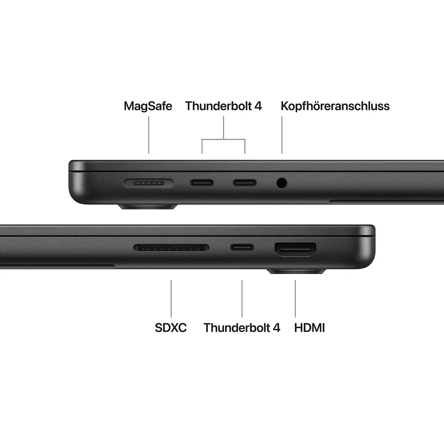 14" MacBook Pro in der Farbe space schwarz