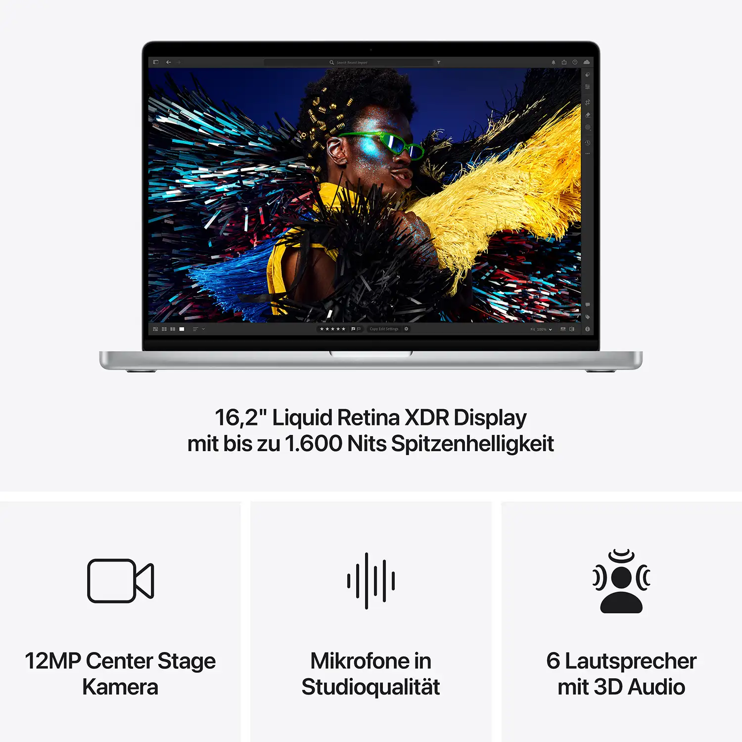 Produktbild: Macbook pro 16 inch m4 pro or max chip silber bild position 6