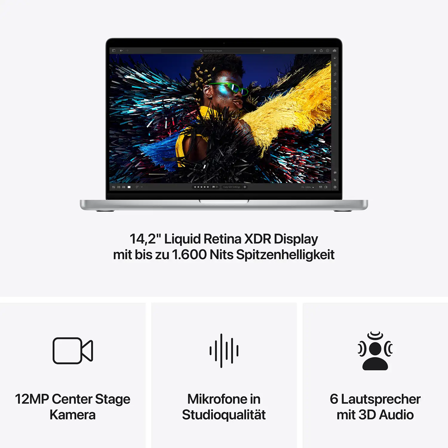 Produktbild: Macbook pro 14 inch m4 pro or max chip silber bild position 6