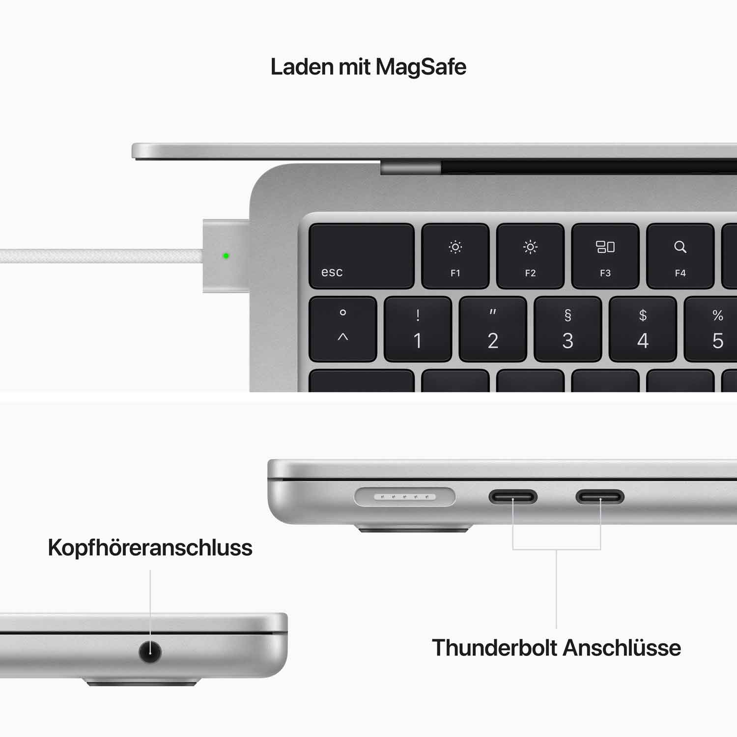 Macbook Air 13.6'' - M2 8-Core - 8-Core GPU - 8 GB - 256 GB SSD - Silber // 2022