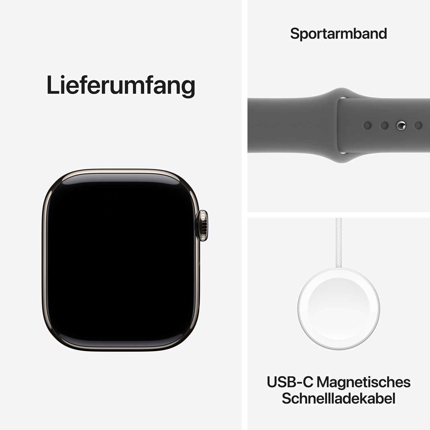 Produktbild: Apple watch series 10 42mm lte natur titanium sport band stone grau bild position 9