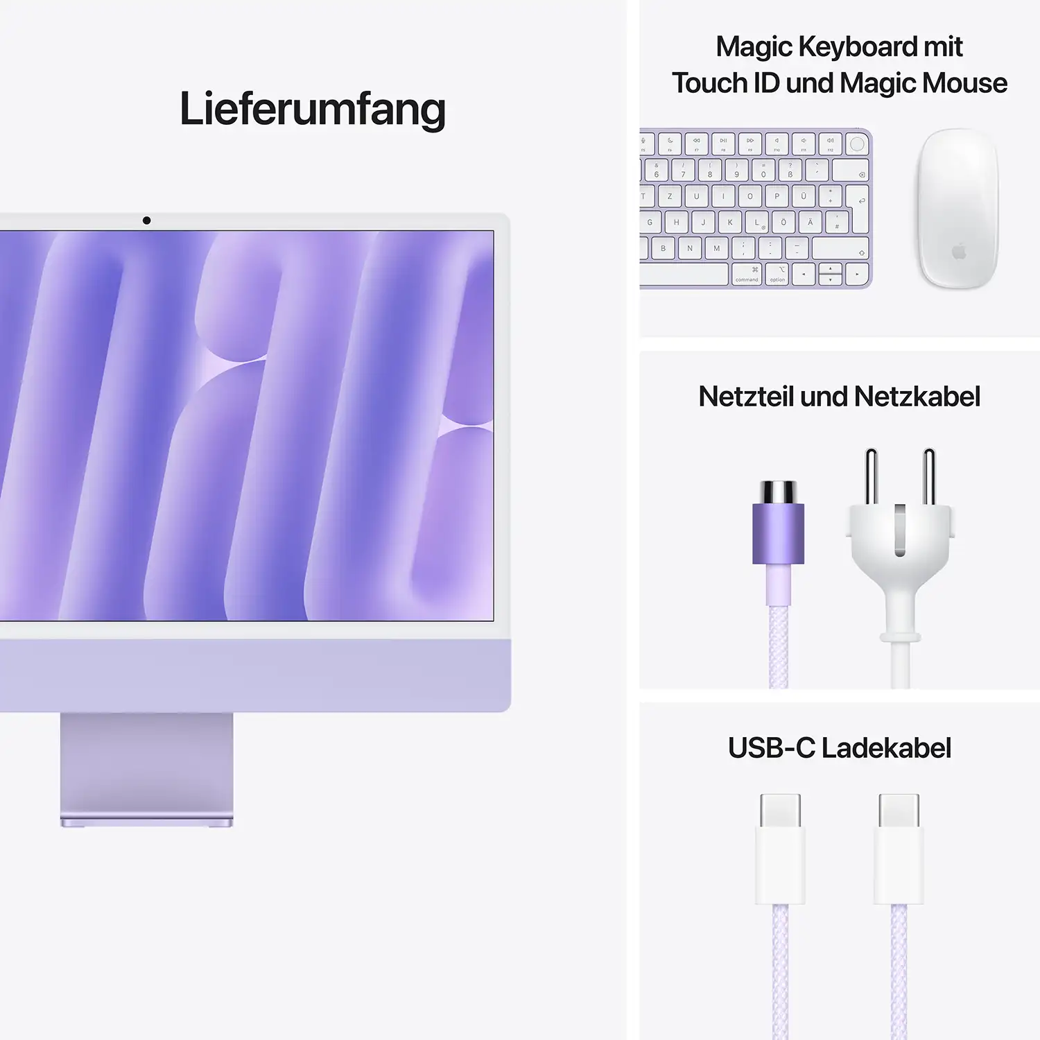 Produktbild: Imac m4 pro chip 4 port 24 in violett bild position 9