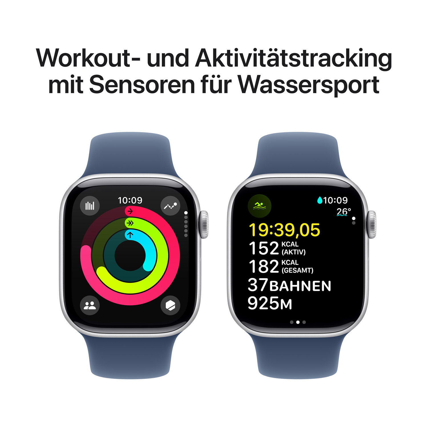 Produktbild: Apple watch series 10 42mm lte silber aluminum sport band denim bild position 4