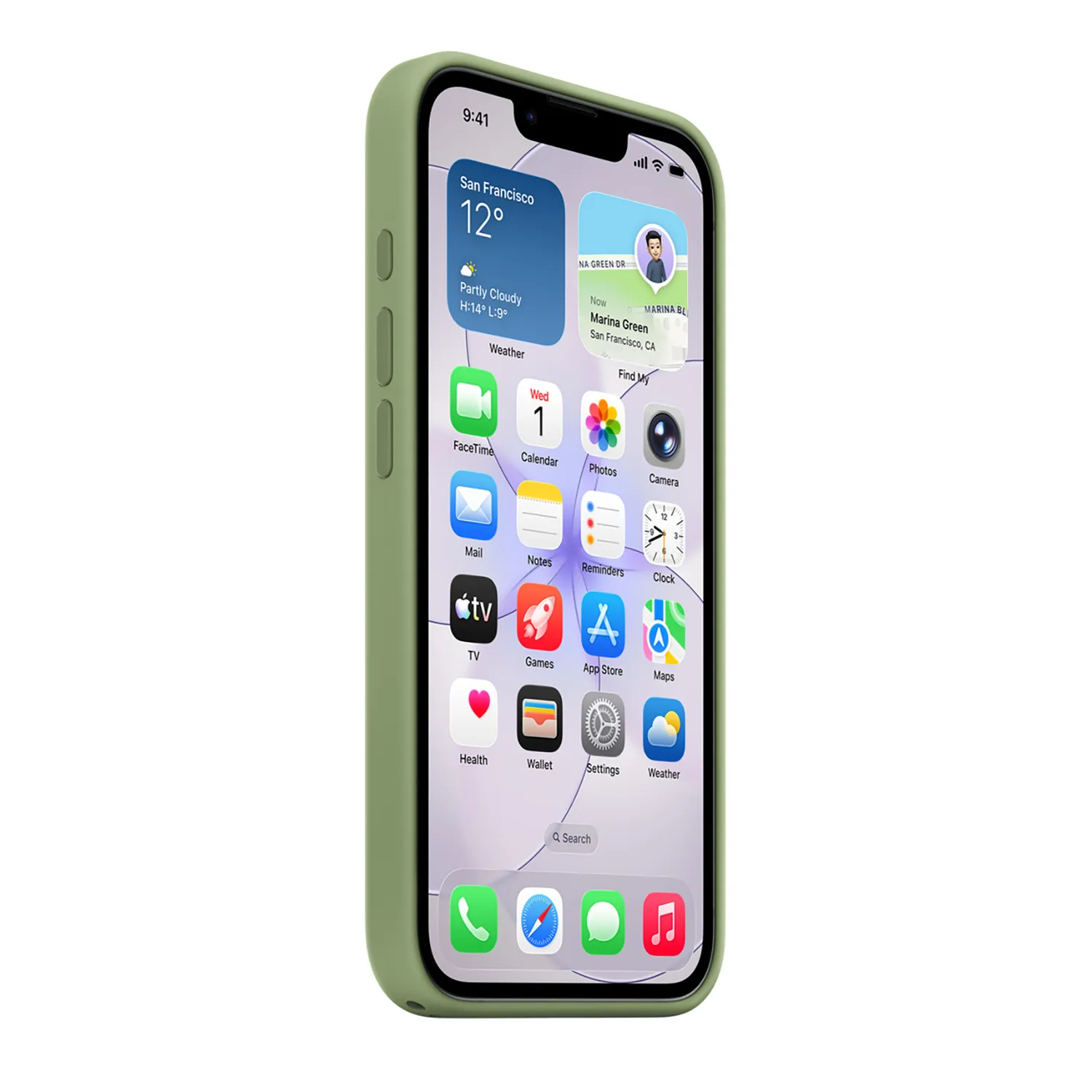 Apple Silikon Case iPhone 17e mit MagSafe (hellmoosgrün)