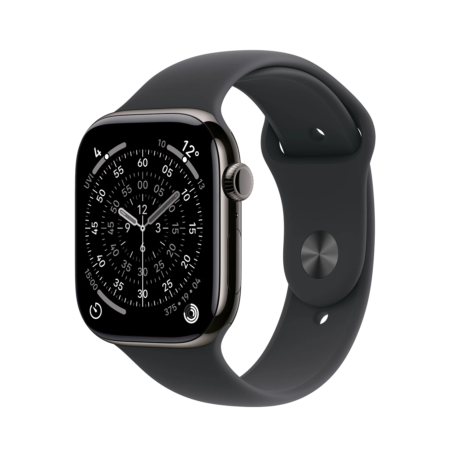 Produktbild Apple Watch Series 11 Schiefer Titanium Case/schwarzem Sport Band