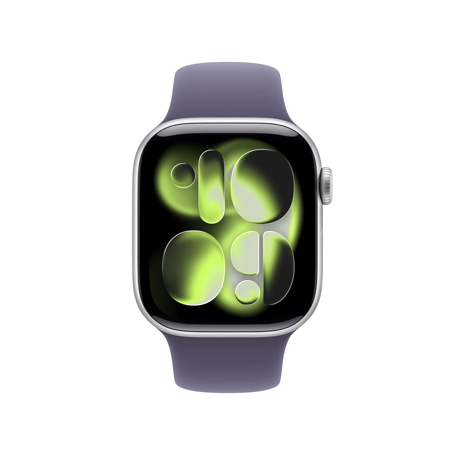 Produktbild Apple Watch Series 11 Silber Aluminium Case/Nebelviolett Sport Band frontal