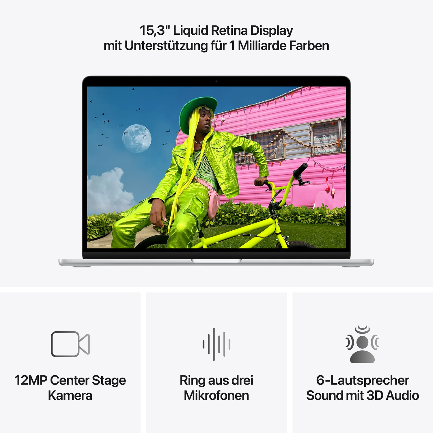 Macbook Air 15“ M5  10-Core CPU  10-Core GPU - 16 GB - 512 GB SSD - Silber - 2026