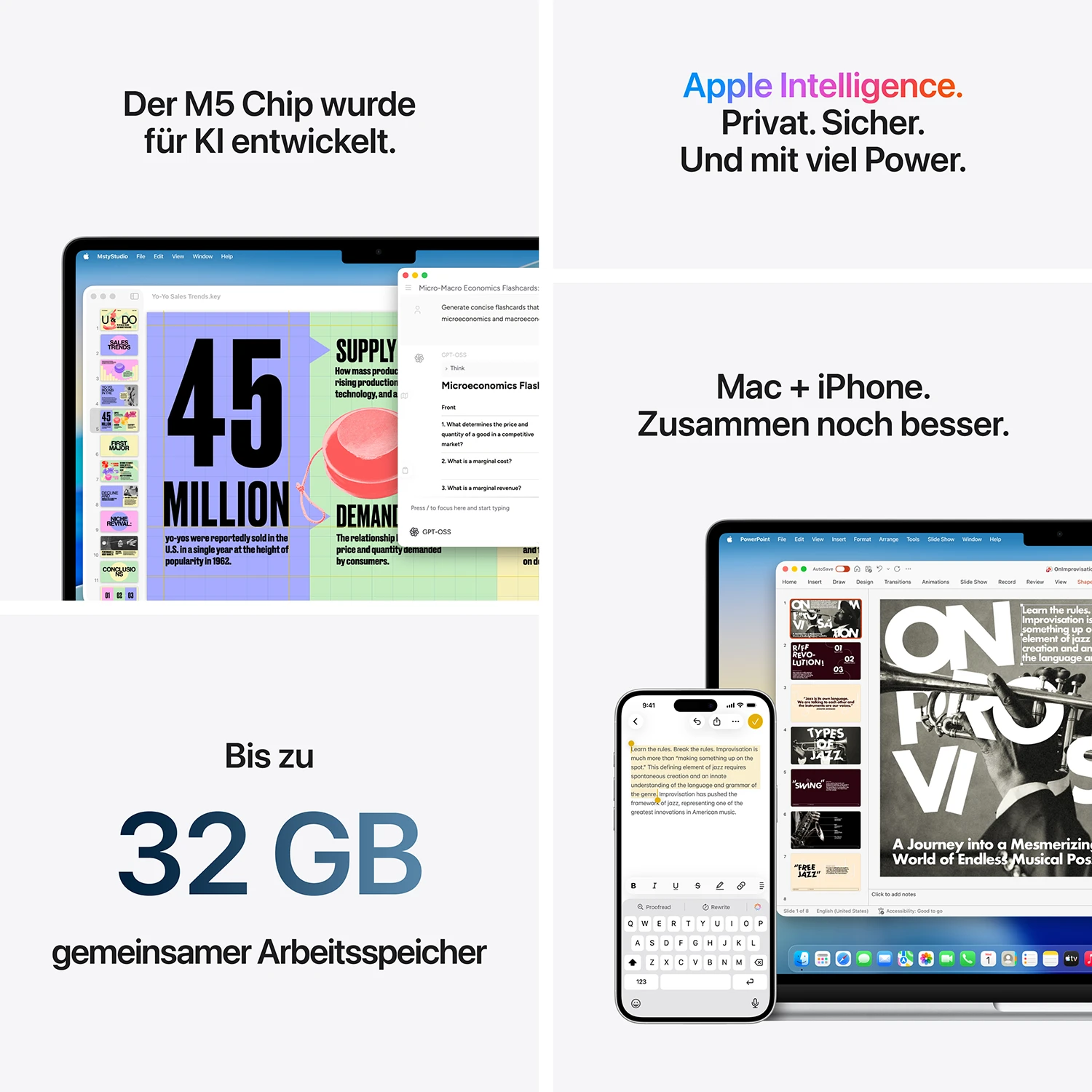 Macbook Air 15“ M5  10-Core CPU  10-Core GPU - 16 GB - 512 GB SSD - Himmelblau - 2026 - Kein Netzteil 
