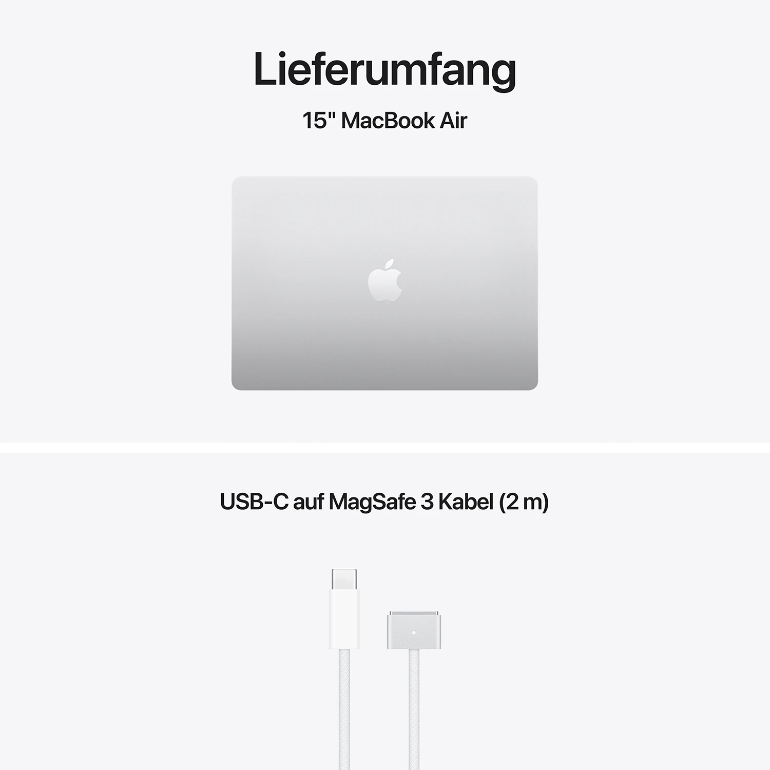 Macbook Air 15“ M5  10-Core CPU  10-Core GPU - 16 GB - 512 GB SSD - Silber - 2026
