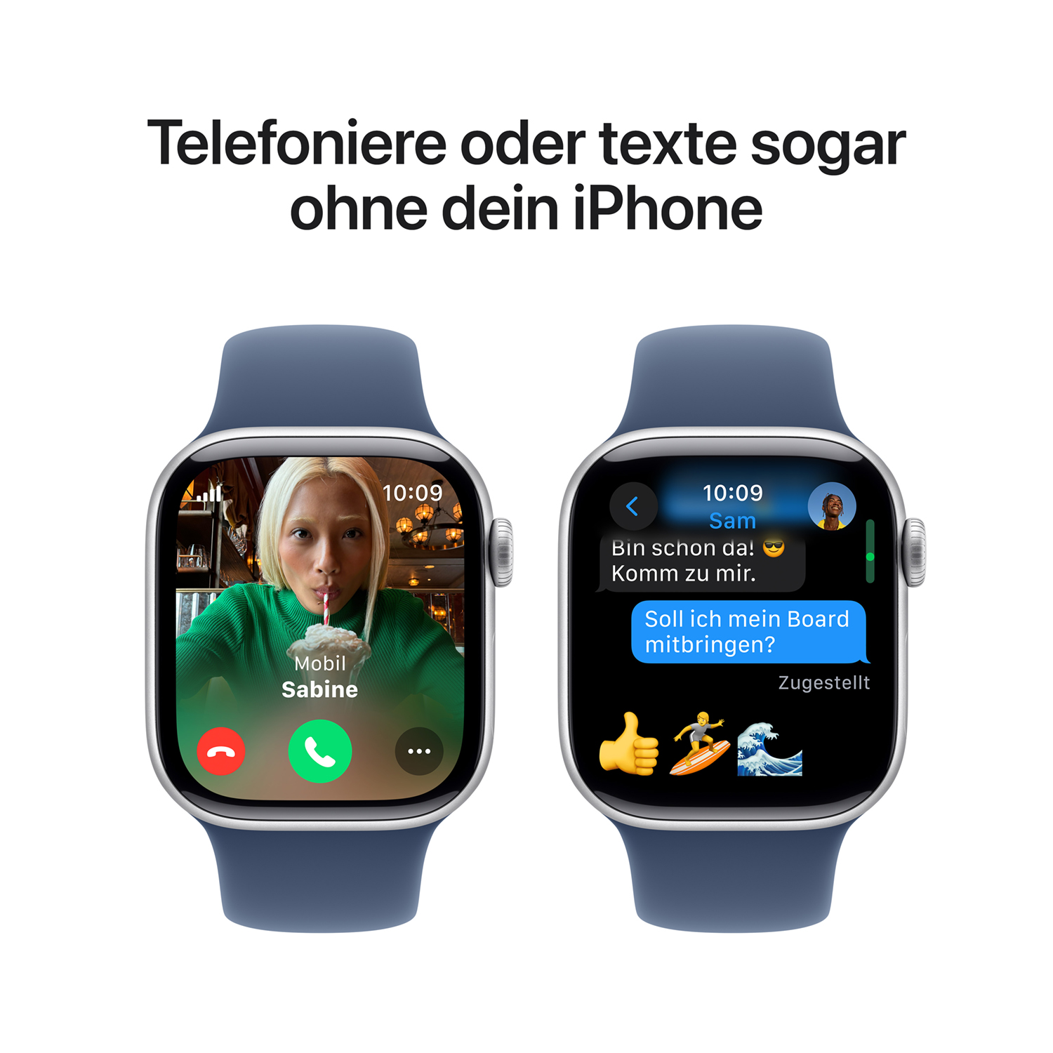 Produktbild: Apple watch series 10 42mm lte silber aluminum sport band denim bild position 7