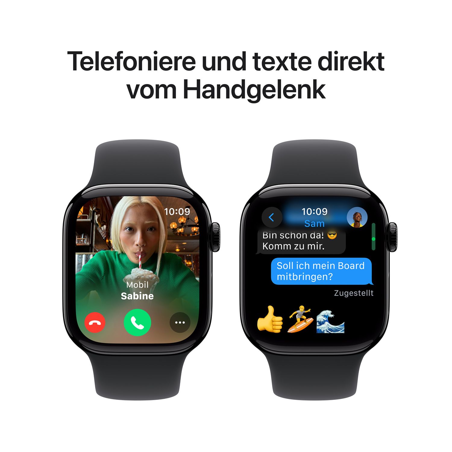 Produktbild: Apple watch series 10 42mm gps jet schwarz aluminum sport band schwarz bild position 7 1920x1920