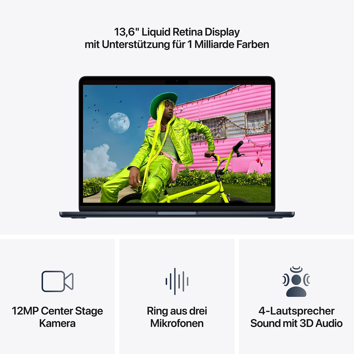 Macbook Air 13" M5  10-Core CPU  8-Core GPU - 16 GB - 512 GB SSD - Mitternacht - 2026 - Kein Netzteil 