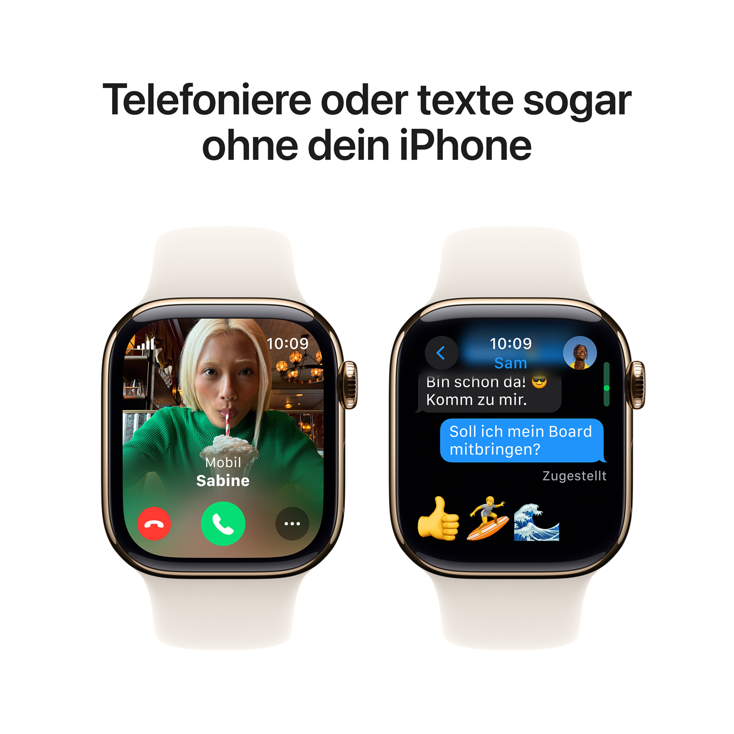 Produktbild: Apple watch series 10 42mm lte gold titanium sport band polarstern bild position 7