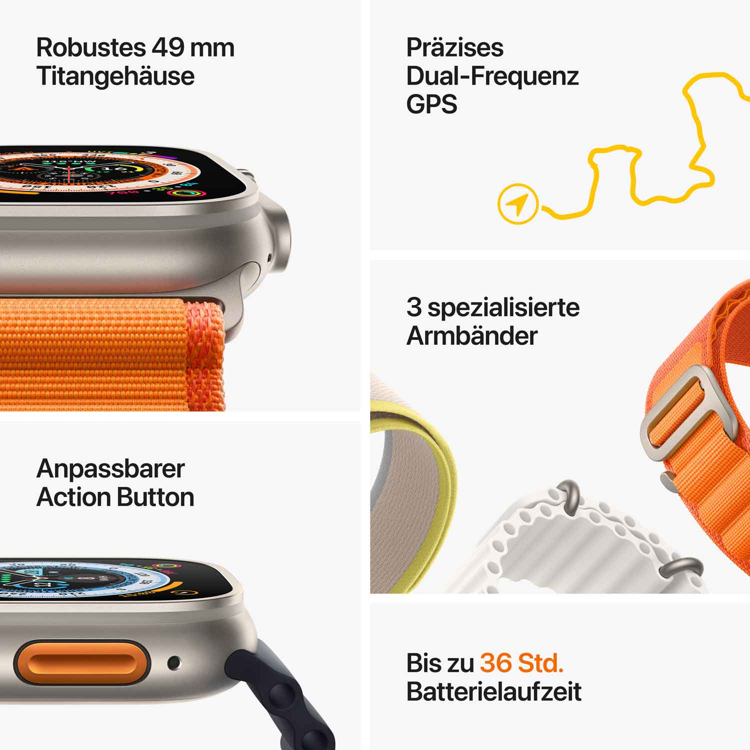 Apple Watch Ultra Titanium Cellular 49mm (Alpine Loop orange) Small
