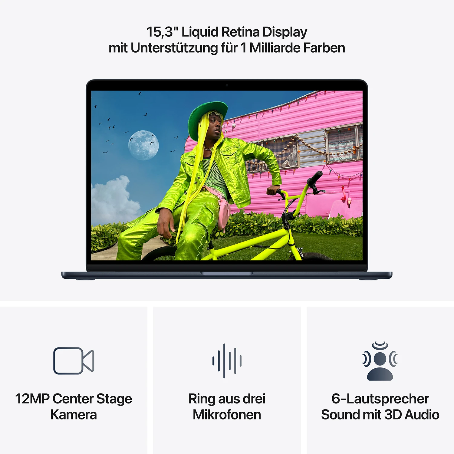 Macbook Air 15“ M5  10-Core CPU  10-Core GPU - 16 GB - 512 GB SSD - Mitternacht - 2026