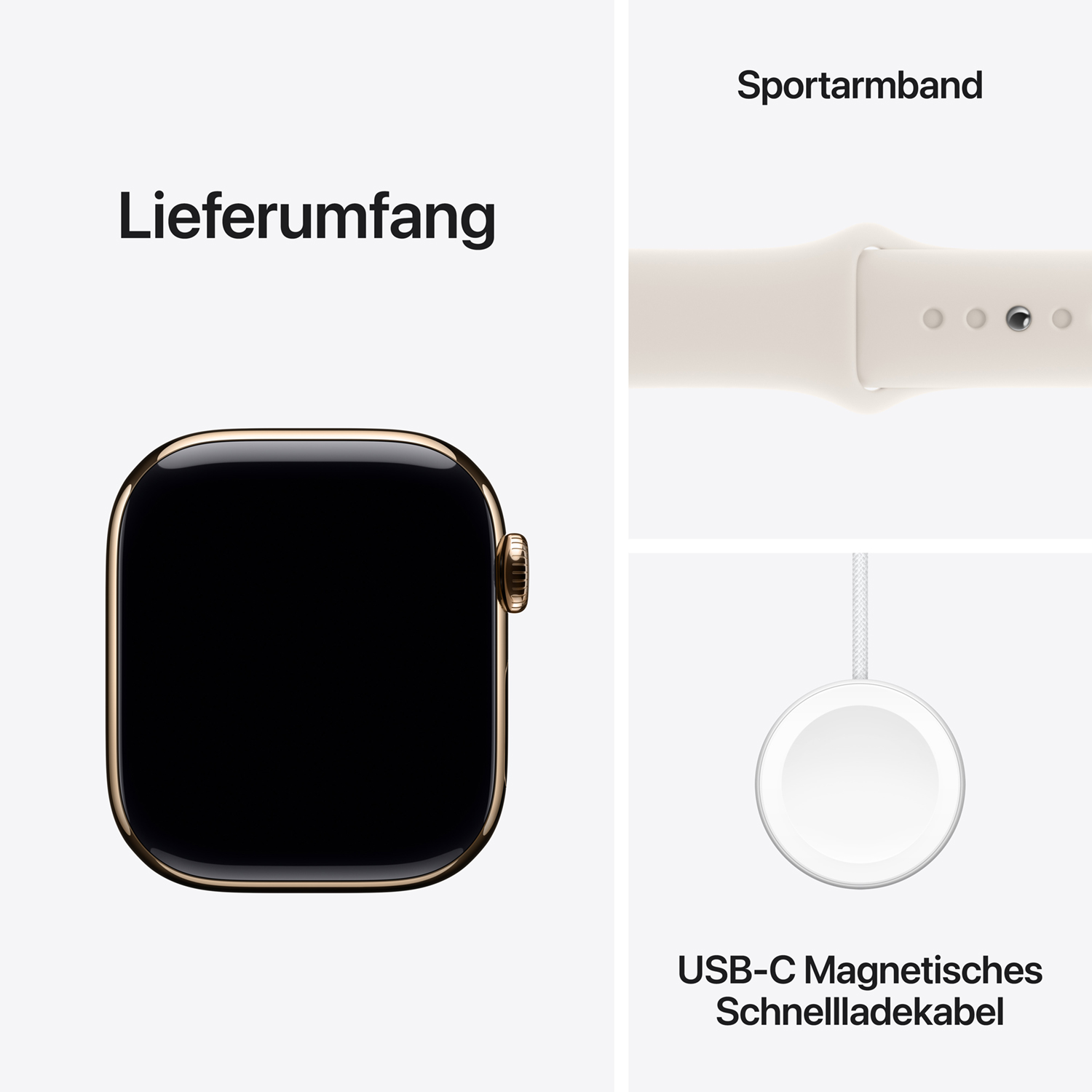 Produktbild: Apple watch series 10 42mm lte gold titanium sport band polarstern bild position 9