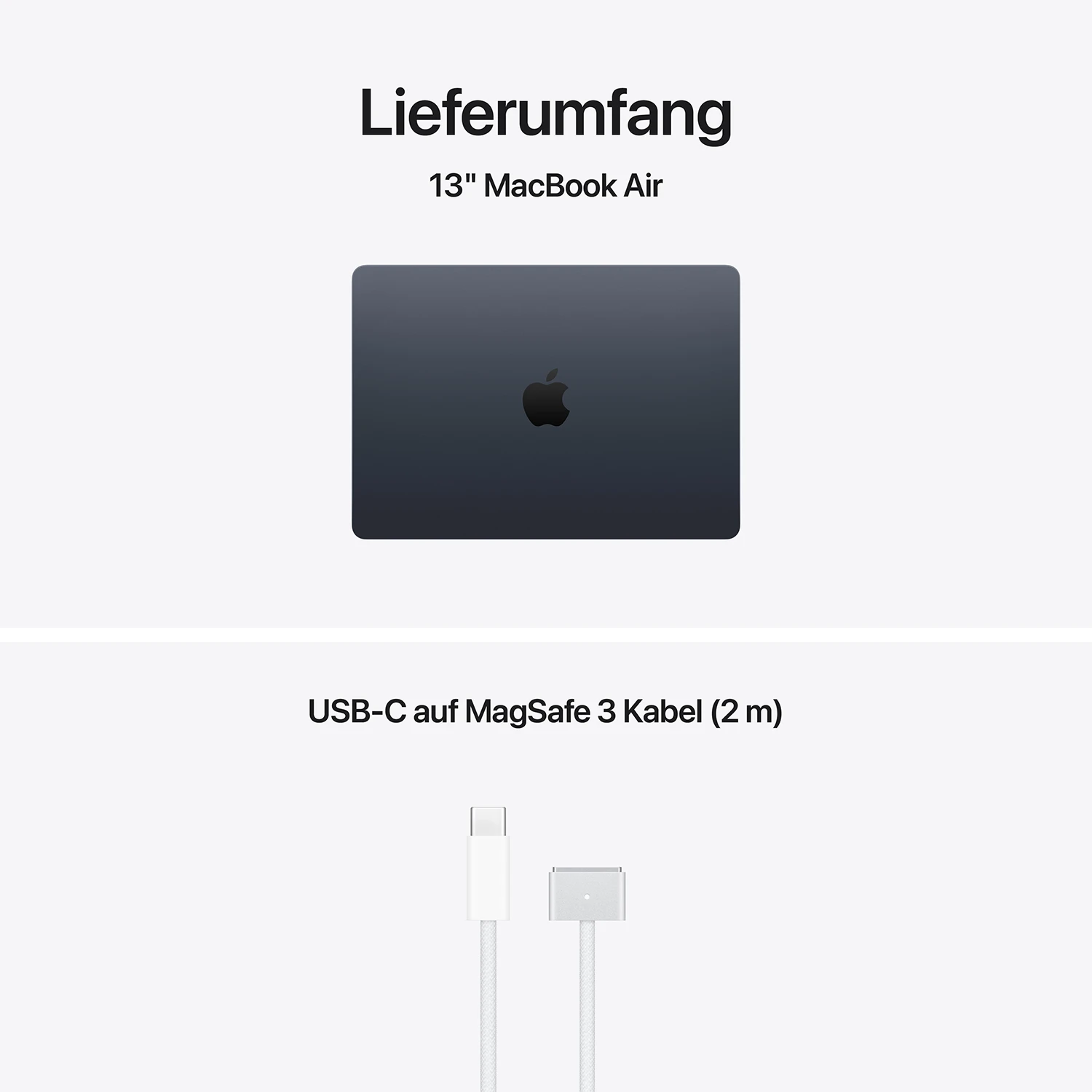 Macbook Air 13" M5  10-Core CPU  8-Core GPU - 16 GB - 512 GB SSD - Mitternacht - 2026 - Kein Netzteil 